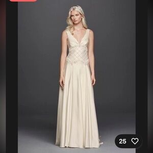 Oleg Cassini Ivory Beaded Wedding Dress in Preservation Box